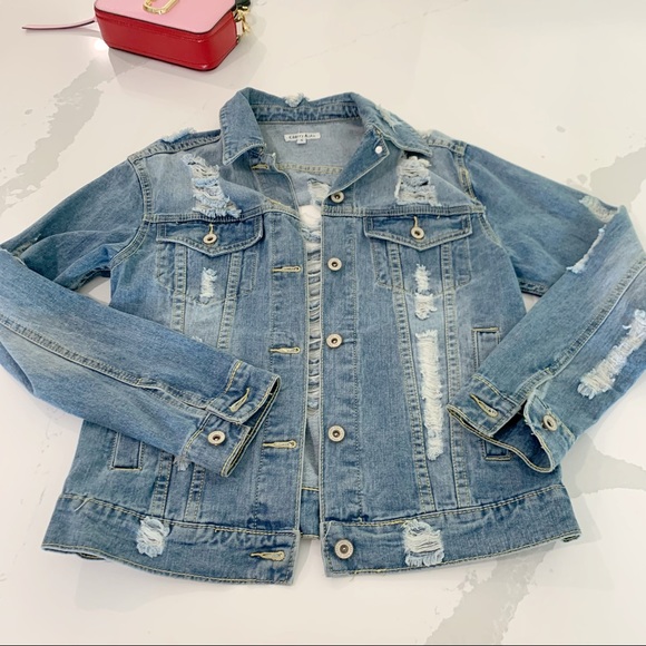 Nasty Gal Distressed Denim Jacket size small - Picture 2 of 7